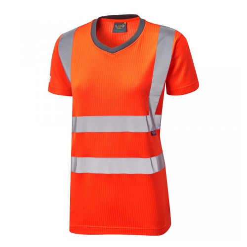 Leo Workwear Belstone Class 2 Hi-Vis Orange Women's T-Shirt Leo Workwear Belstone Class 2 Hi-Vis Orange Women's T-Shirt